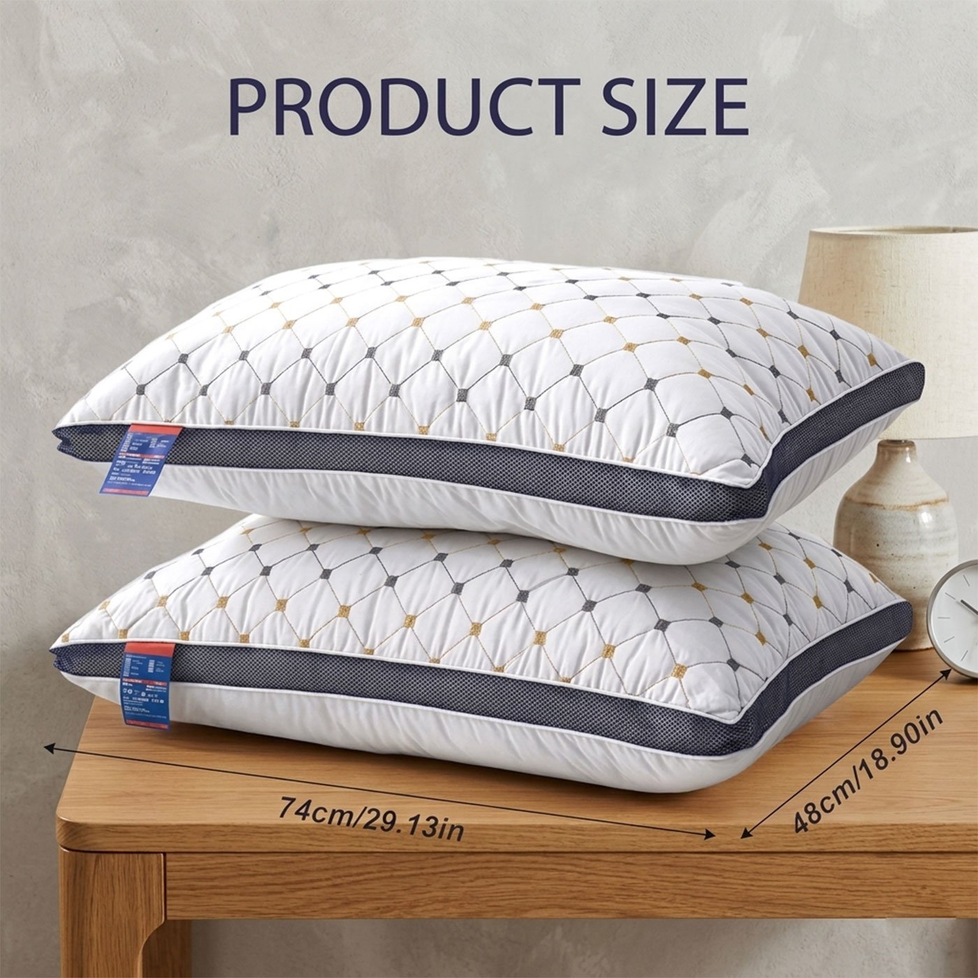 Hotel Style Polyester Fibre Pillow with Washable High Rebound Support