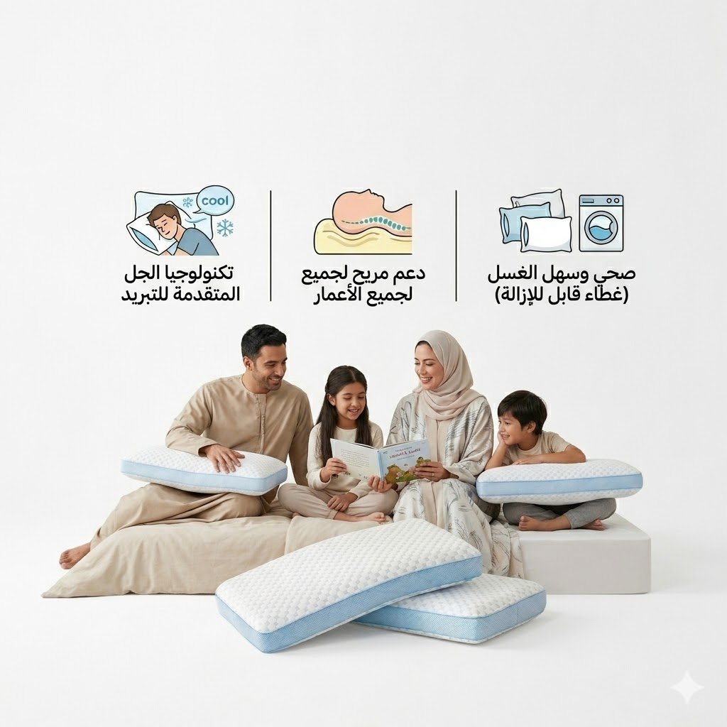 Cloudy Cooling Memory Foam Pillow - High Profile Support