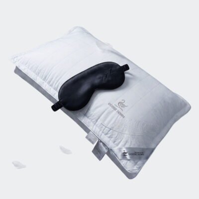 White Goose Down Pillow with soft hotel-style comfort and neck support