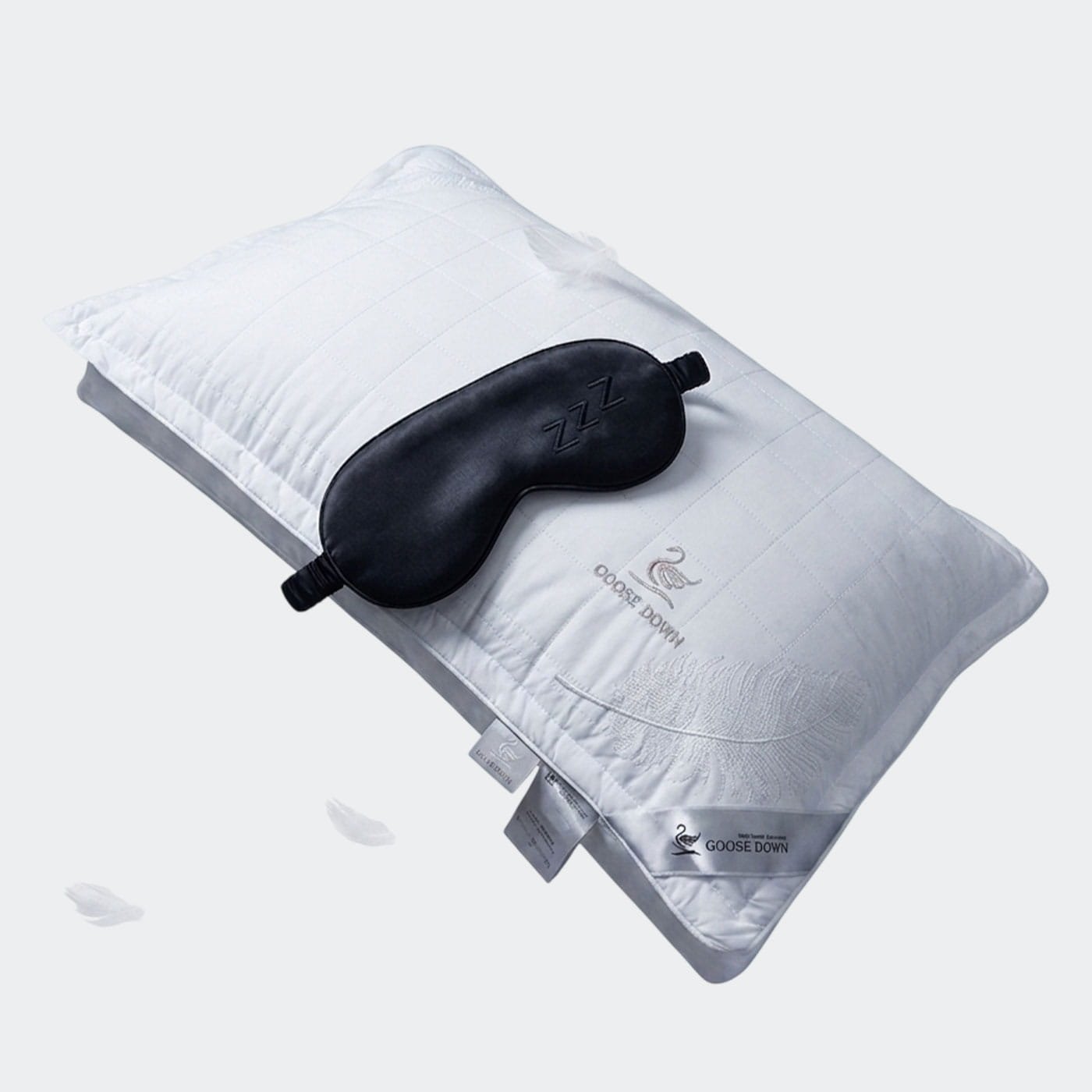 White Goose Down Pillow with soft hotel-style comfort and neck support