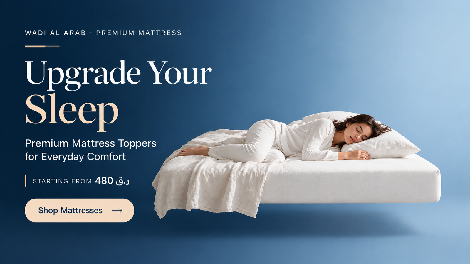 White dual layer mattress topper on double bed - extra soft and comfortable"