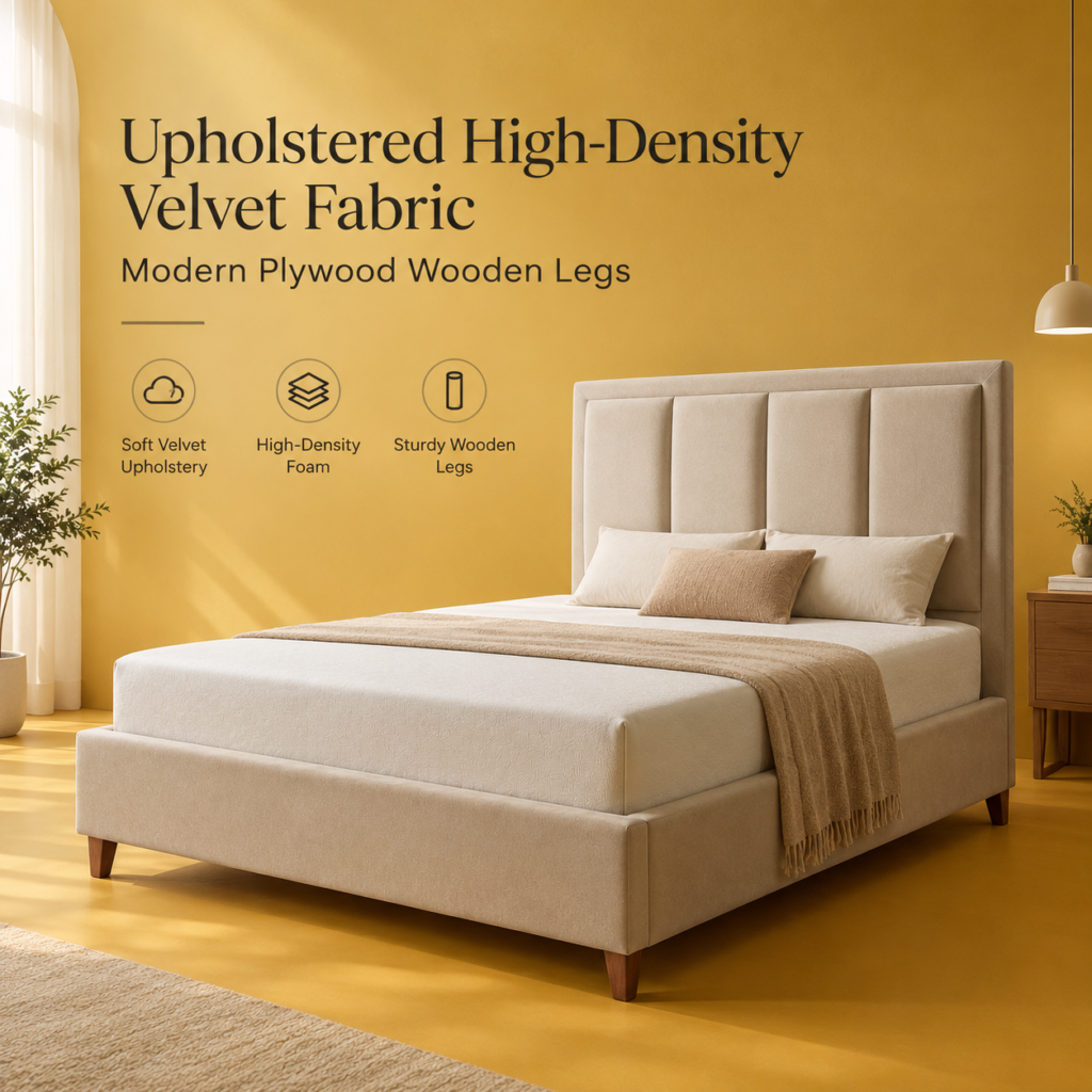 Modern wooden bed with an elegant design for a stylish bedroom